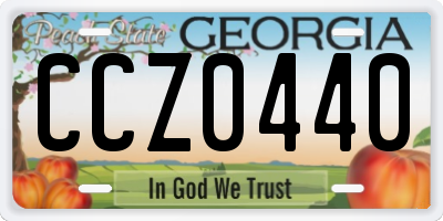 GA license plate CCZ0440