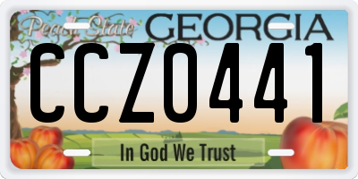 GA license plate CCZ0441