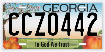 GA license plate CCZ0442