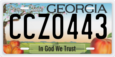 GA license plate CCZ0443