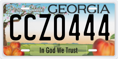 GA license plate CCZ0444