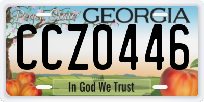 GA license plate CCZ0446