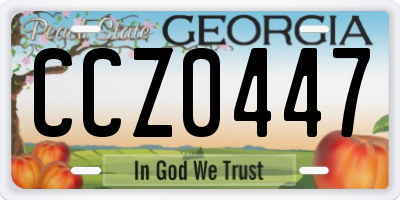GA license plate CCZ0447
