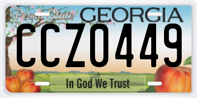 GA license plate CCZ0449