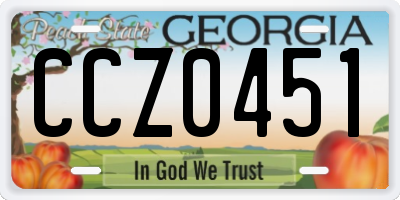 GA license plate CCZ0451