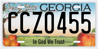 GA license plate CCZ0455