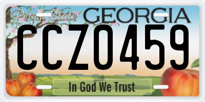 GA license plate CCZ0459