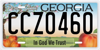 GA license plate CCZ0460
