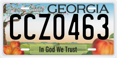 GA license plate CCZ0463