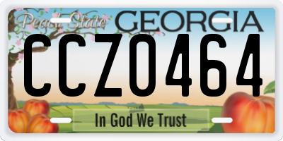 GA license plate CCZ0464