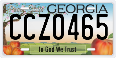 GA license plate CCZ0465