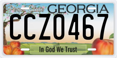 GA license plate CCZ0467
