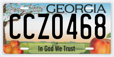 GA license plate CCZ0468