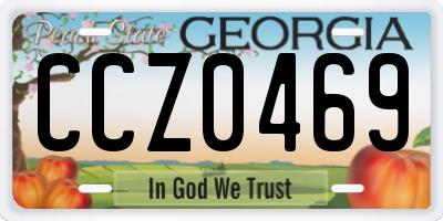 GA license plate CCZ0469