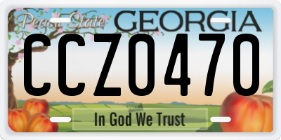 GA license plate CCZ0470