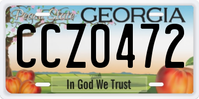 GA license plate CCZ0472