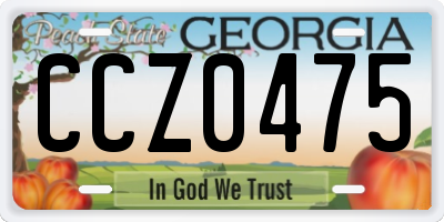 GA license plate CCZ0475