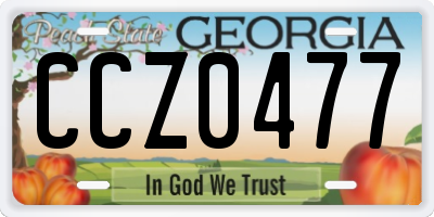 GA license plate CCZ0477