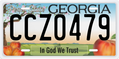 GA license plate CCZ0479