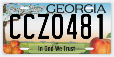 GA license plate CCZ0481