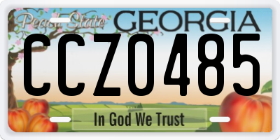 GA license plate CCZ0485