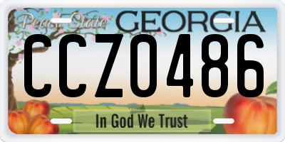 GA license plate CCZ0486