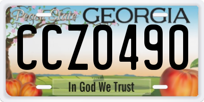 GA license plate CCZ0490