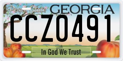 GA license plate CCZ0491