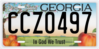 GA license plate CCZ0497