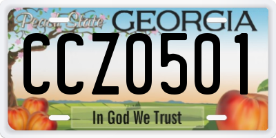 GA license plate CCZ0501