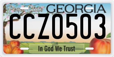 GA license plate CCZ0503