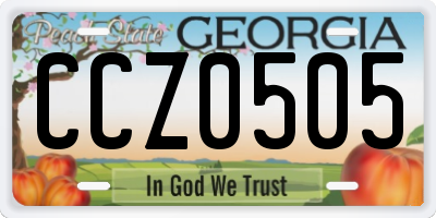 GA license plate CCZ0505