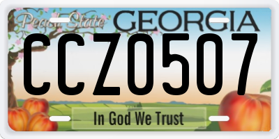 GA license plate CCZ0507