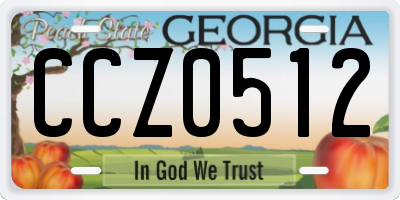 GA license plate CCZ0512