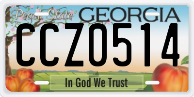 GA license plate CCZ0514