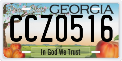 GA license plate CCZ0516
