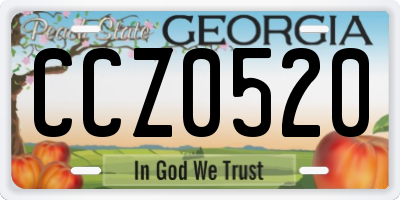 GA license plate CCZ0520