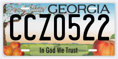 GA license plate CCZ0522