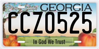 GA license plate CCZ0525
