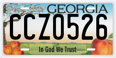 GA license plate CCZ0526
