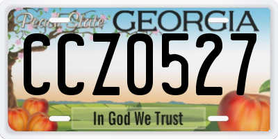 GA license plate CCZ0527