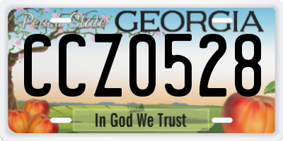 GA license plate CCZ0528