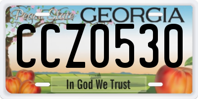 GA license plate CCZ0530