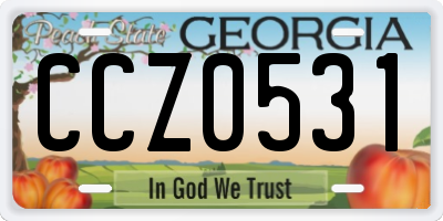 GA license plate CCZ0531