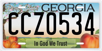 GA license plate CCZ0534