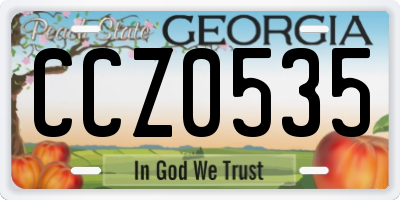 GA license plate CCZ0535