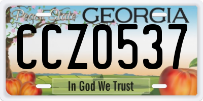 GA license plate CCZ0537