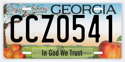 GA license plate CCZ0541