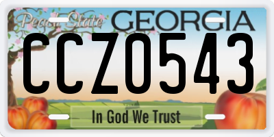 GA license plate CCZ0543