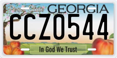 GA license plate CCZ0544